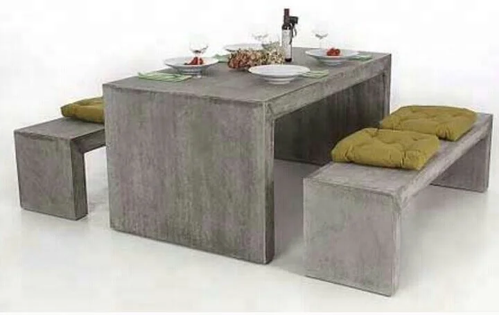 fiber Cement concrete dining table set living room sofa set furniture lightweight concrete furniture outdoor garden home deco