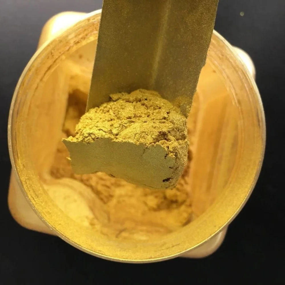 2018 new High Chroma Golden pearlescent pigment for paint/bright brass/gold/chrome effect pearlescent pigments