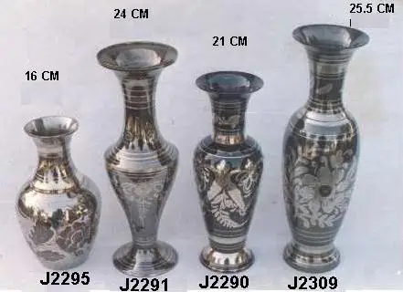 
Cast Brass Vase Mirror polished and painted 