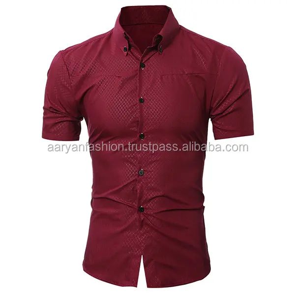 Fashion Plaids Printing Short Sleeve Designer Shirts for Men
