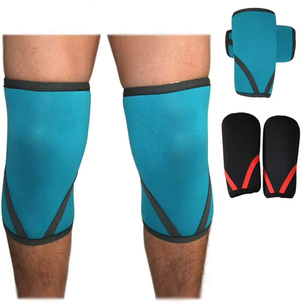 2022 Brussels Sports 7mm compression Breathable Adjustable knee brace weightlifting knee pad Sports wear knee pad blue Color pad