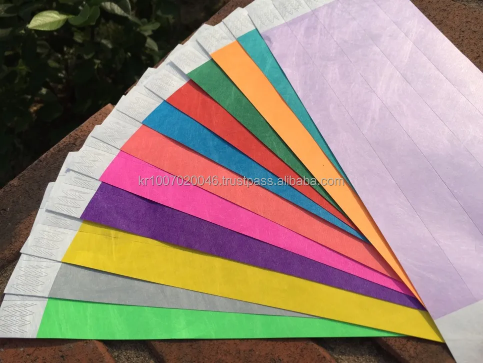 Label Paper 19mm 25mm Security TYVEK Wristbands Various Colors Waterproof Purpose of Tickets and Admission