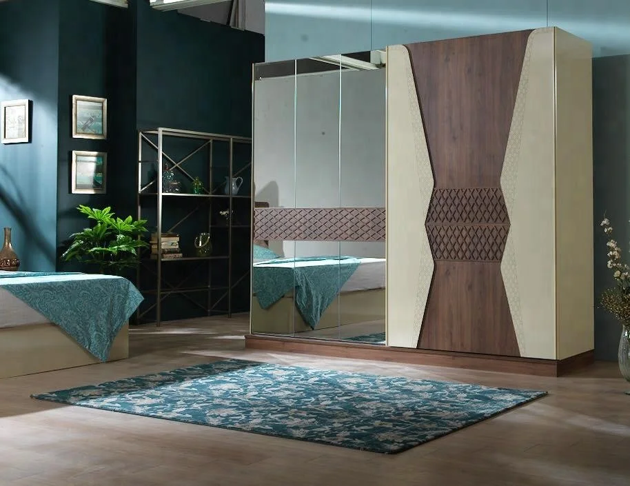 Kehribar bedroom set smart furniture Painting mdf clear finishing European standard