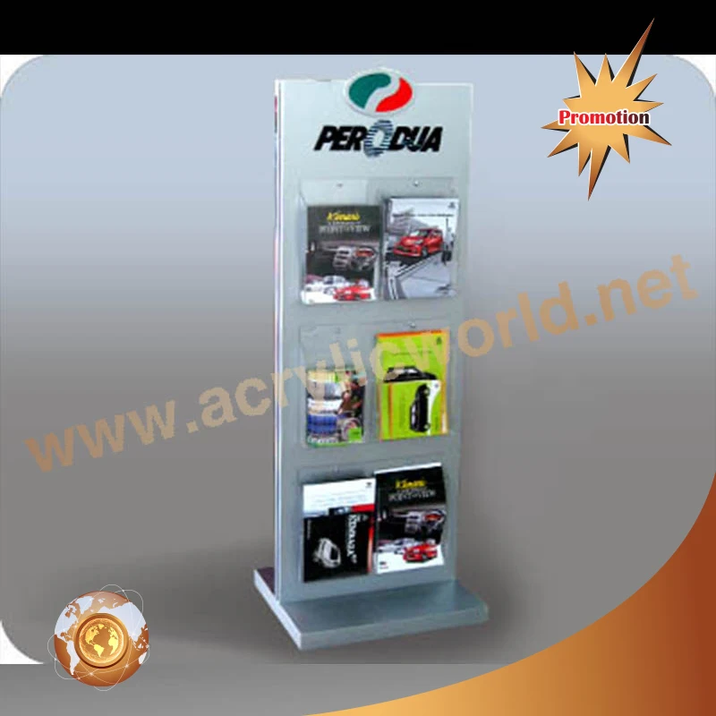 Подгонянный акриловый дисплей для брошюр/акриловый стенд брошюр/полка журналов акриловая стойка брошюр