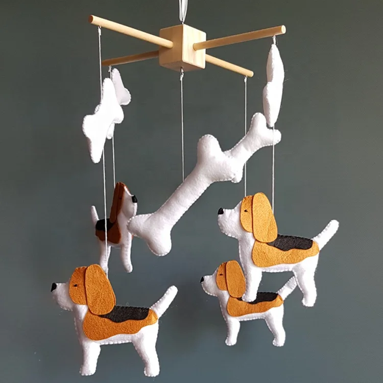 
Wholesale felt hanging ornament for baby crib with pubby shape 