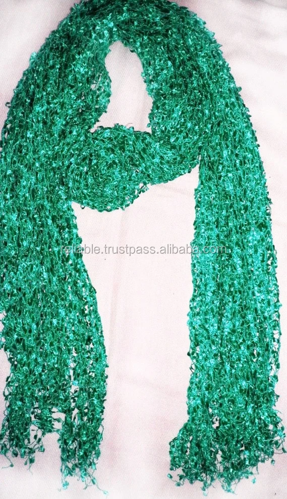 Handmade Summer Fashion Knitted Girl Scarf Floral Striped Square Design for Adults