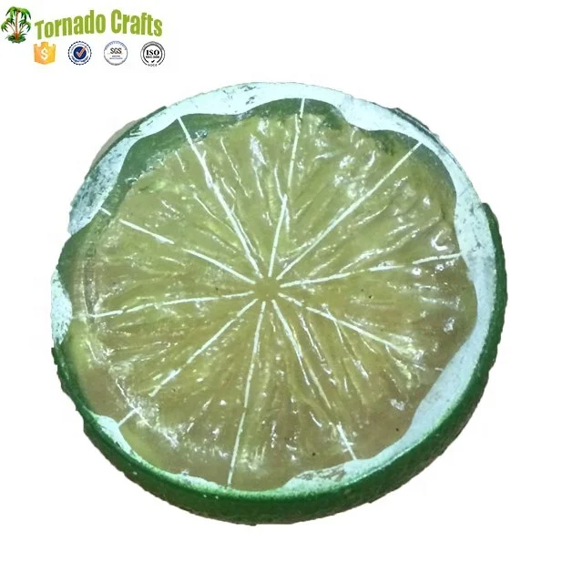 
In Stock Lifelike Green Lemon Lime Slice Garnish Artificial Fruit Faux Food 