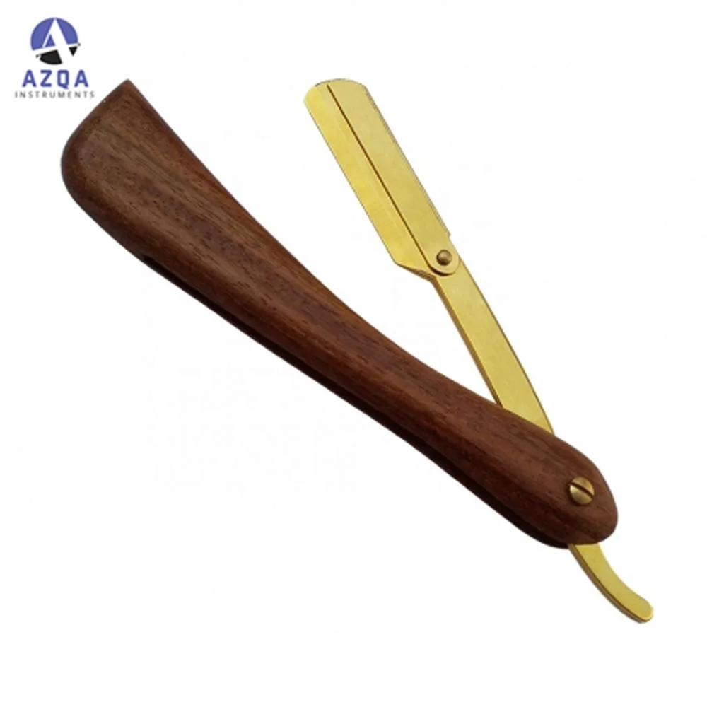 Custom Barber Salon Straight Cut Throat Wet Shaving Razor Single Finger Ring Handle straight handle barber razors