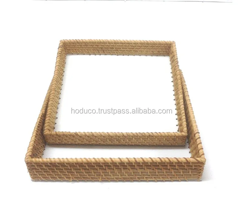 Wholesale Bamboo Rattan Basket, Serving Tray, Rattan Tray from Vietnam