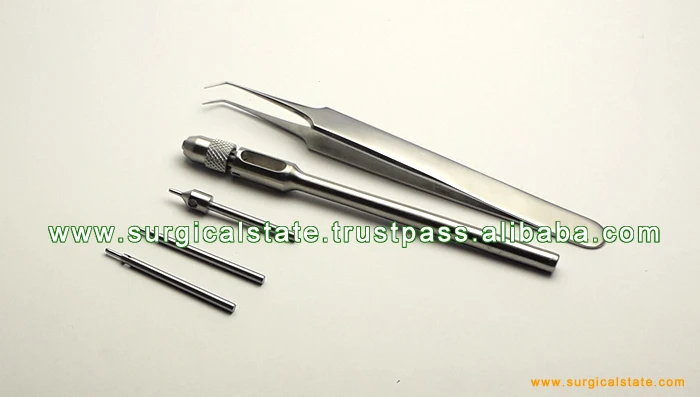 ERTIP FUE Punch for Hair Transplant Surgery Set 1.0mm Fue Tweezers and Versi Handles Stainless Steel Microsurgery Equipments