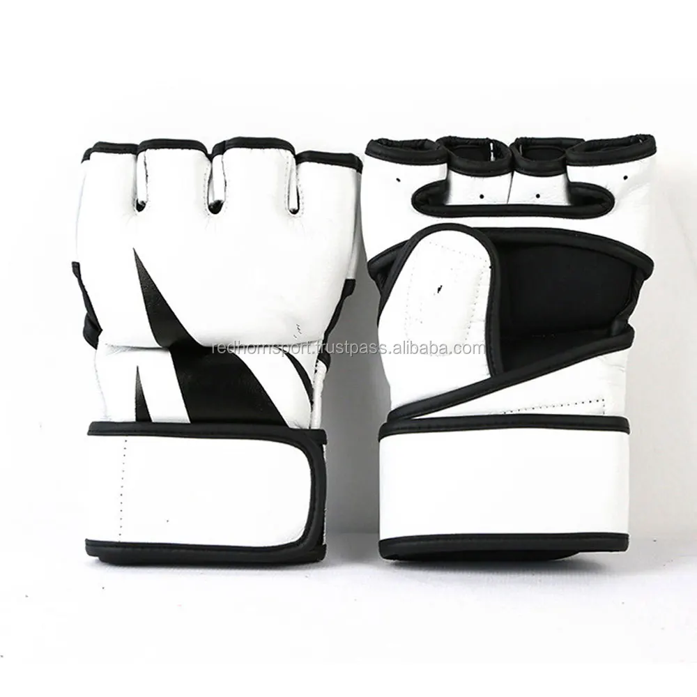 Grappling Fight Punch Ultimate Mitts Leather Half Finger Boxing MMA Gloves guantes mma sparring gloves professional mma gloves