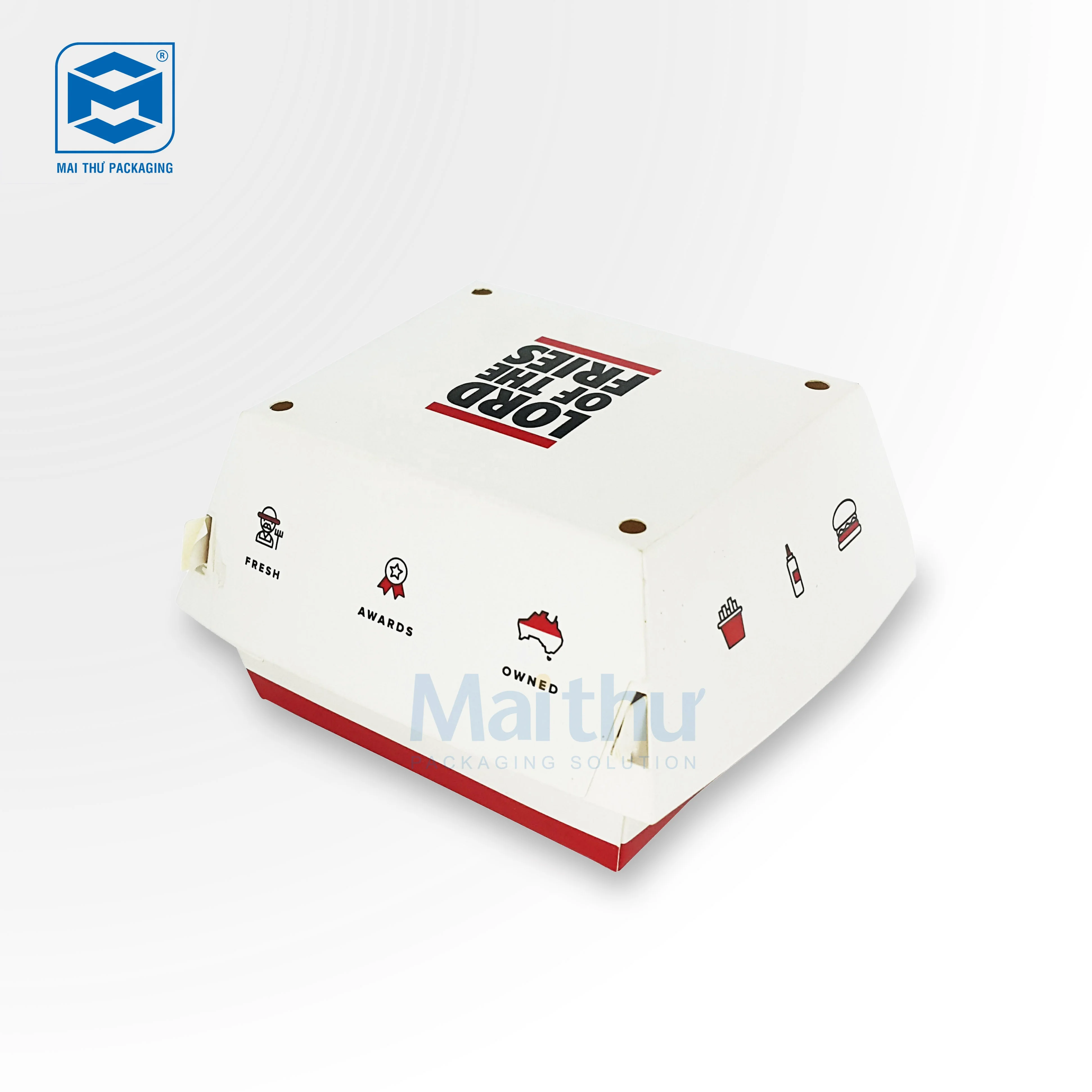 
Disposable printed paper packing burger boxes 