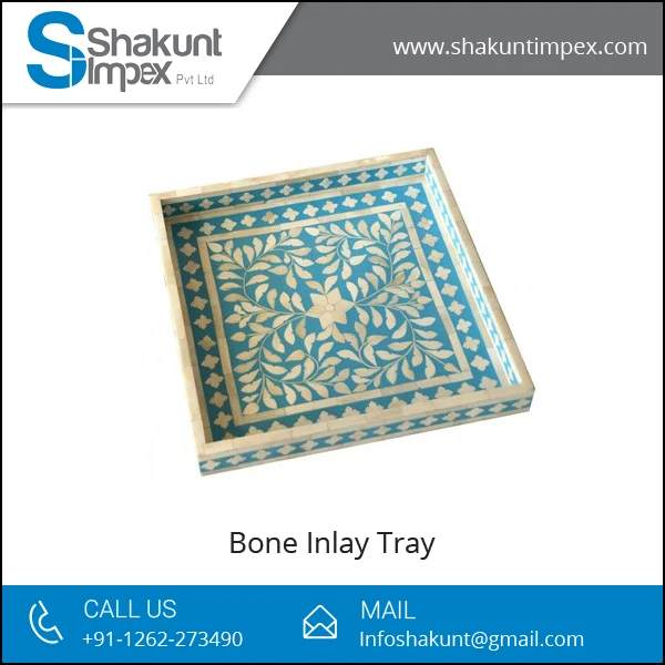 
Antique Look Classic Design Hot Selling Bone Inlay Serving Tray 