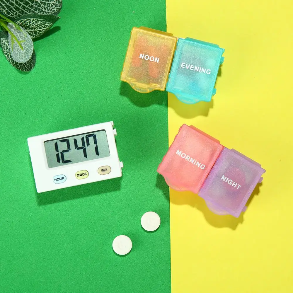 5 Alarm Pill Box Organizer (1 day with 4 Pill Box Compartments)