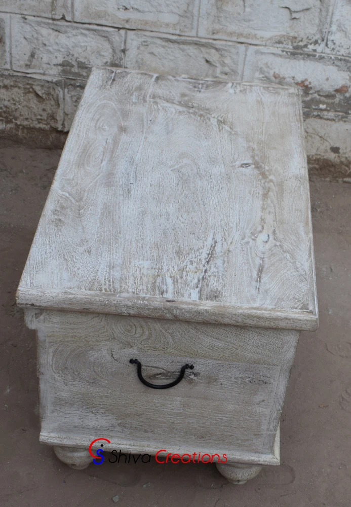 Wholesale Mango Hand Carved Wood Furniture Storage Chest Trunk Box