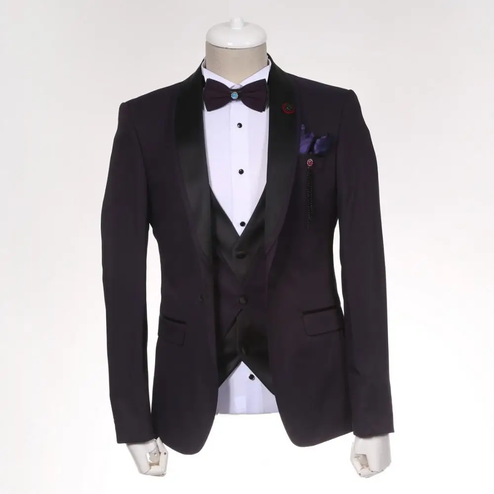 Men Suit  Wedding Suits For Men Collar 3 Pieces Slim Fit Suit Mens Tuxedo Jacket