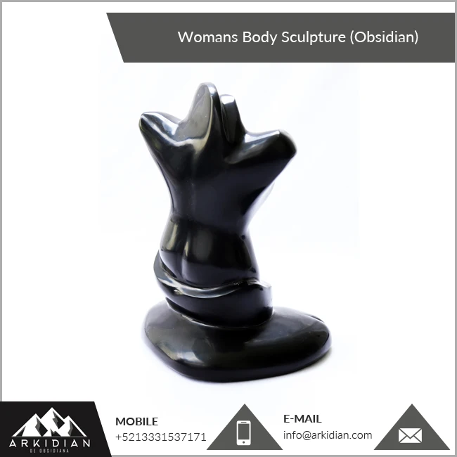 Polished Decorative Obsidian Woman Body Sculpture Supplier