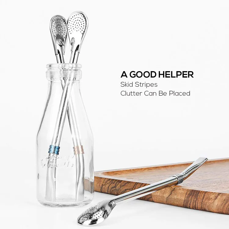 stainless steel easy clean drinking filter bombilla yerba mate straw with packing
