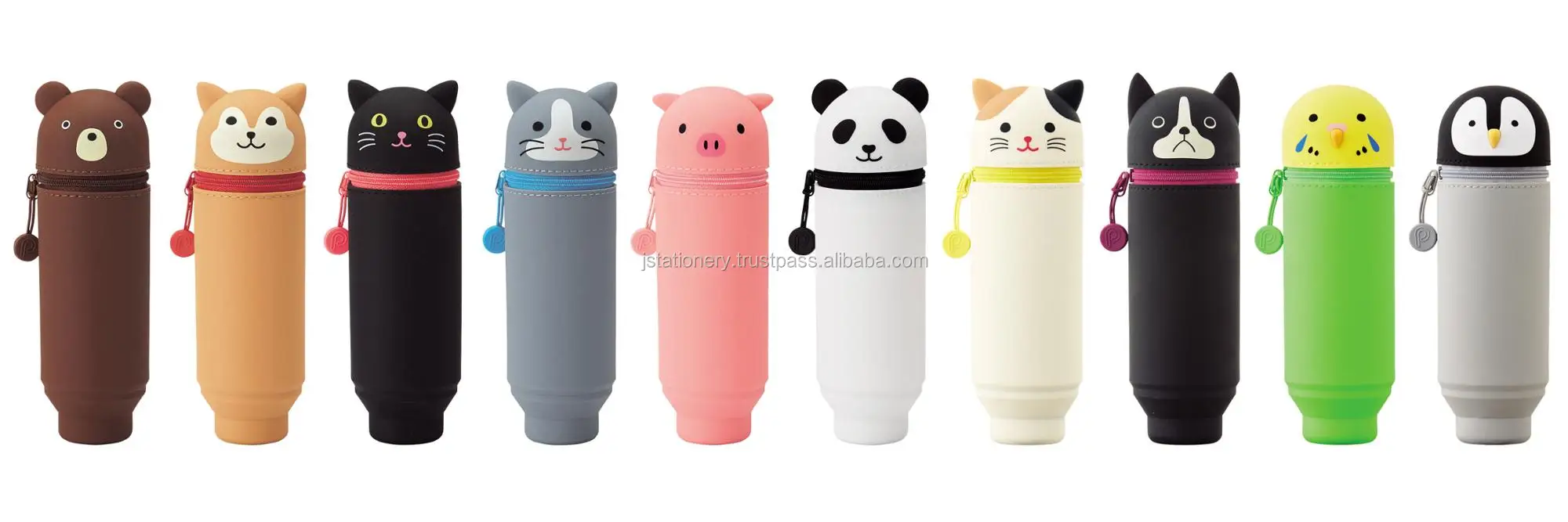 Cute Animal Stand Pen Case, Sillicon