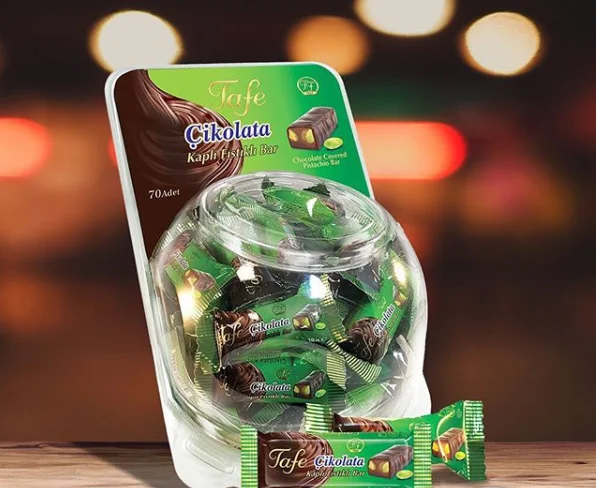 Tafe Chocolate Bar with Double Roasted Pistachio in Plastic Jar 18g - code 804