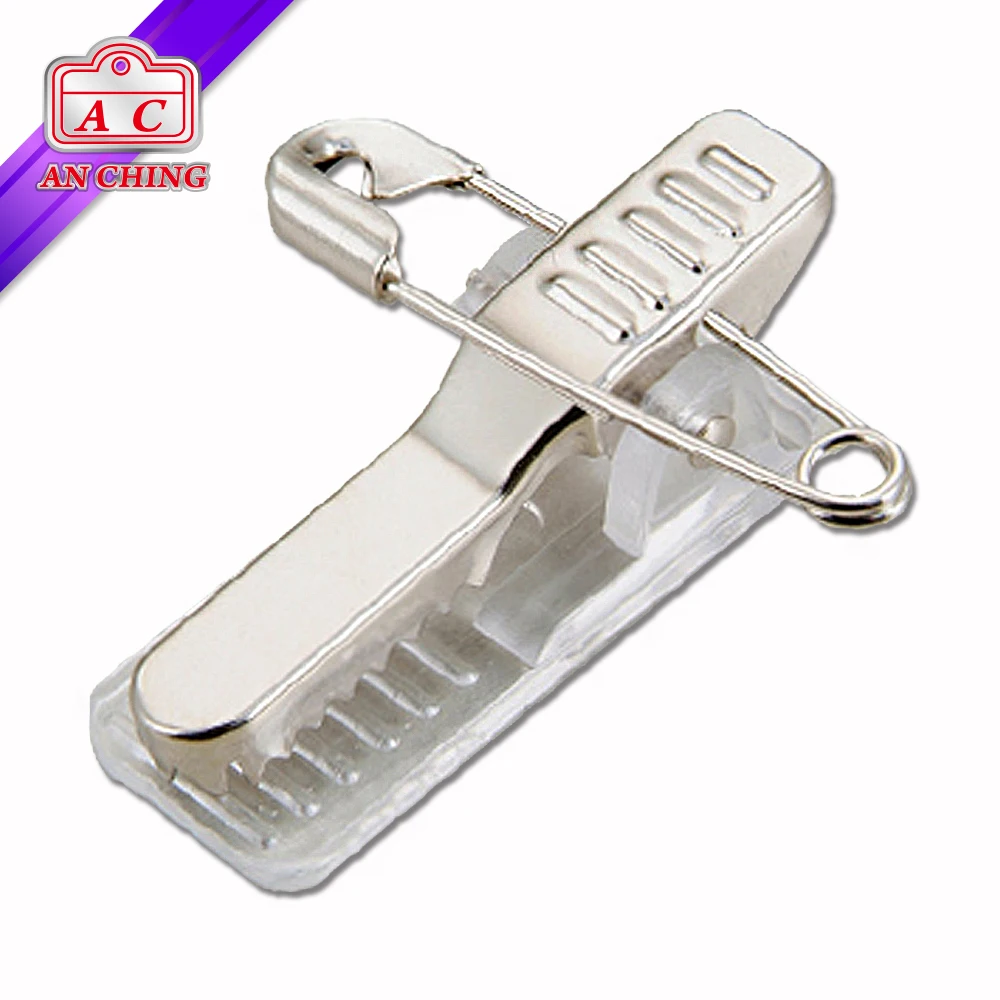 Alligator Plastic Badge Clip Holder w/ Safety Pin