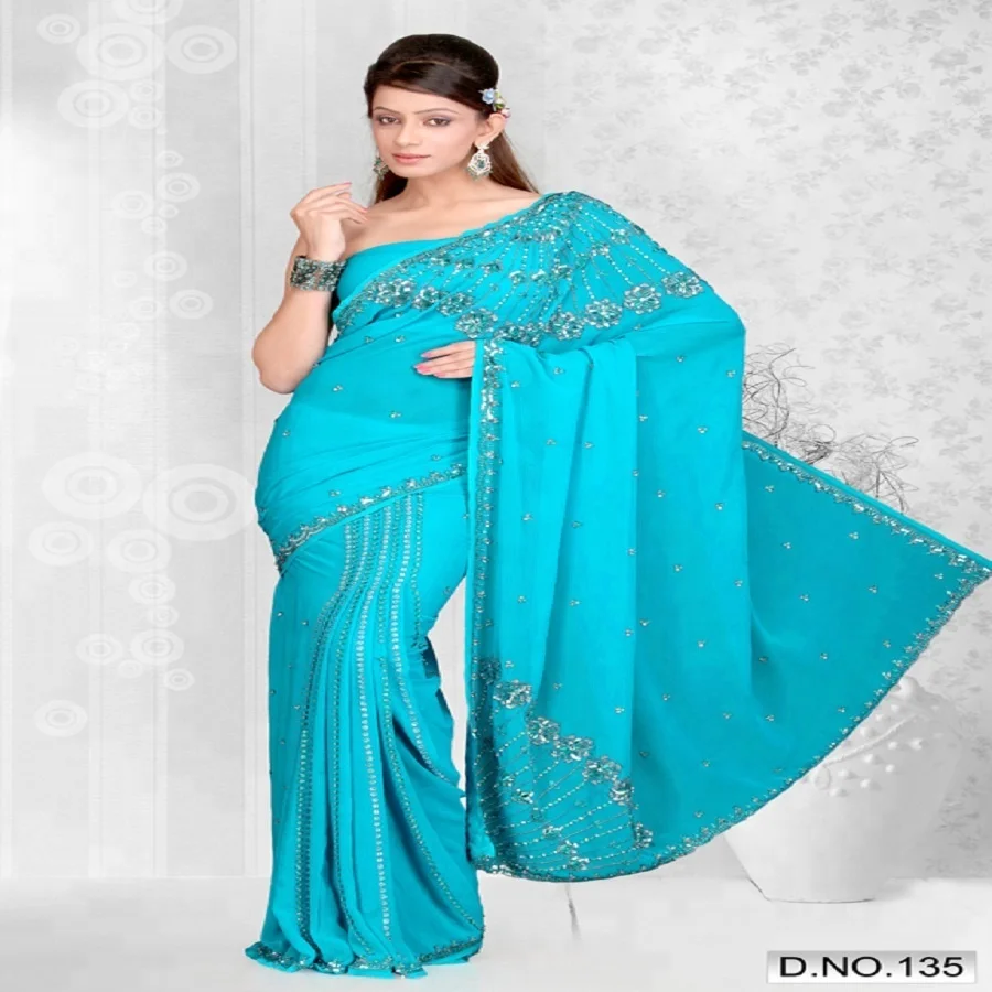 Gerua Georgette Designer Printed saree
