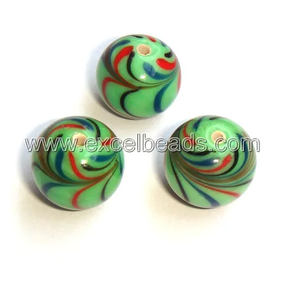 Round Glass Beads 12mm  Fancy Beads Lampwrok Glass Beads from wholesale supplier Excel Exports