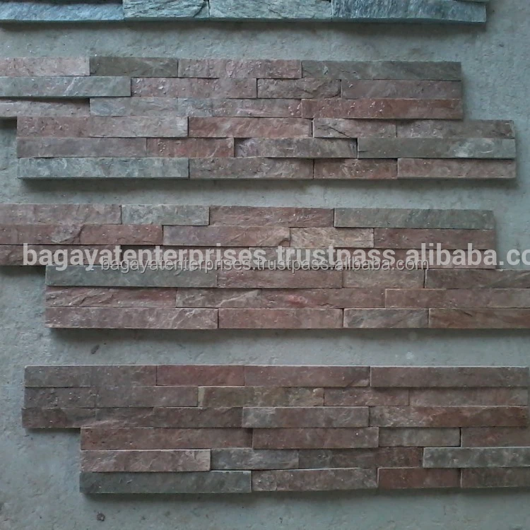 Copper Quartzite Ledger Stone panels