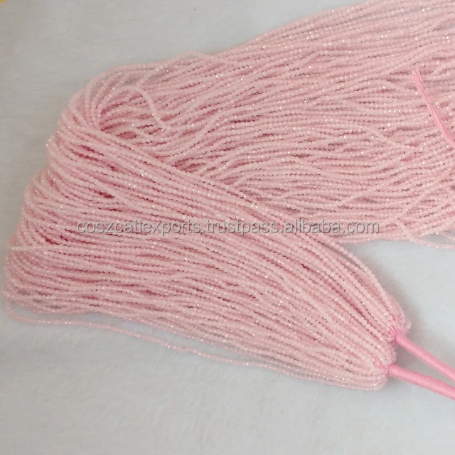 Rose Quartz Round Shape Faceted Semiprecious loose Beads Natural Beads Loose Gemstones 2 - 3 MM Faceted micro
