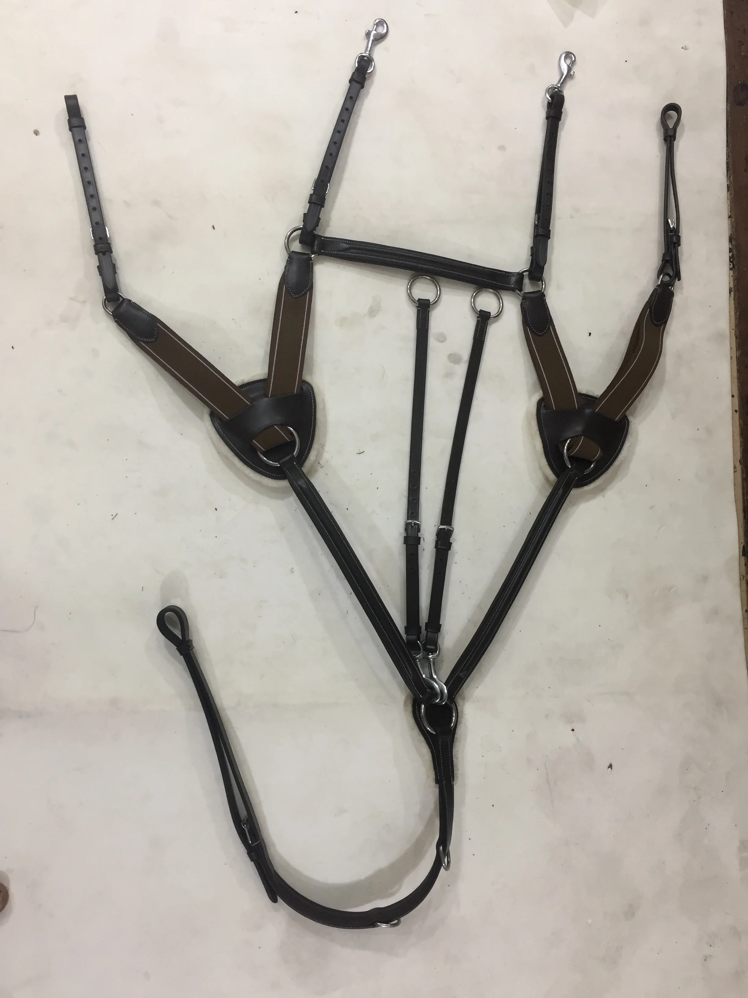 5 Point Horse Breastplate horse 5 Point Horse Color Brown and Black Size Mixed Full cob & P