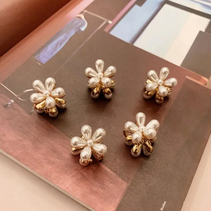 Fashion Women New Design Girls Hair Accessories Small Hair Claws Metal Gold Flower Hair Claw Clip