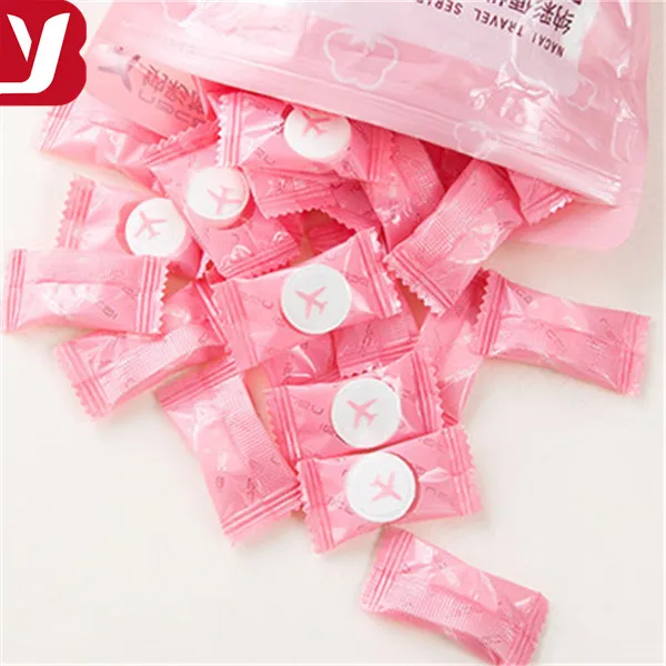 
Disposable Biodegradable magic coin compressed towel with candy package 