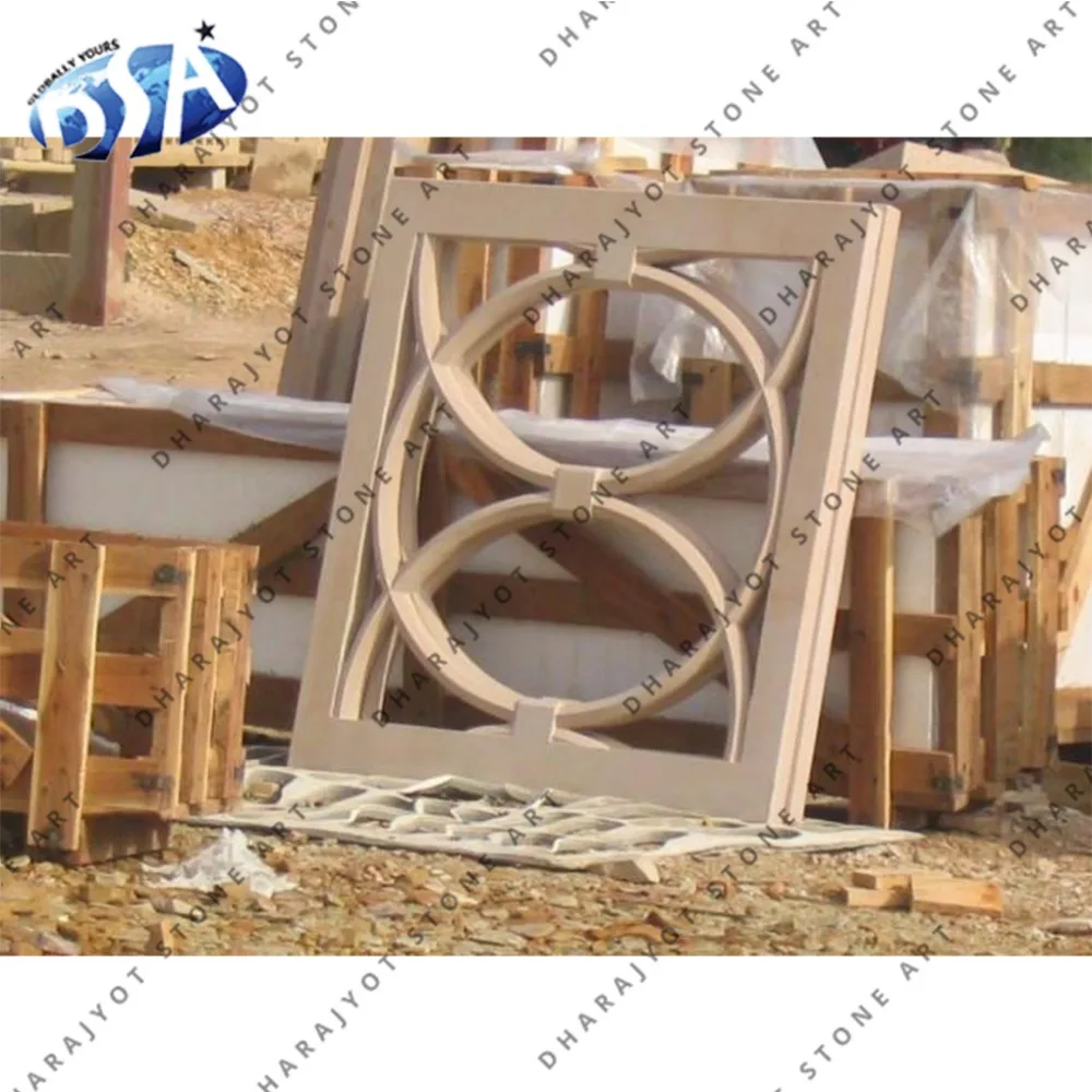 
antique New Design Pink Sandstone Window Jali Wall Decor 