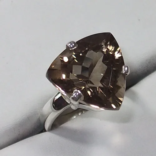 Smoky Quartz Sterling Silver Wholesale Jewellery Ring Design For Women