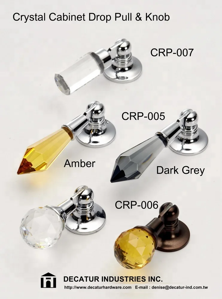 Crystal drop down handle for cabinet