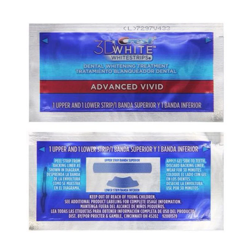 
Crest 3d white teeth Whitestrips advanced vivid 1 box 20 Pouches Original Oral Hygiene Teeth Whitening strips crest 
