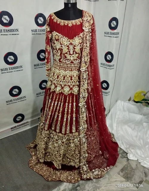 pakistani bridal dresses wedding 2022 new collection heavy hand work customized dress color and size both can be customize
