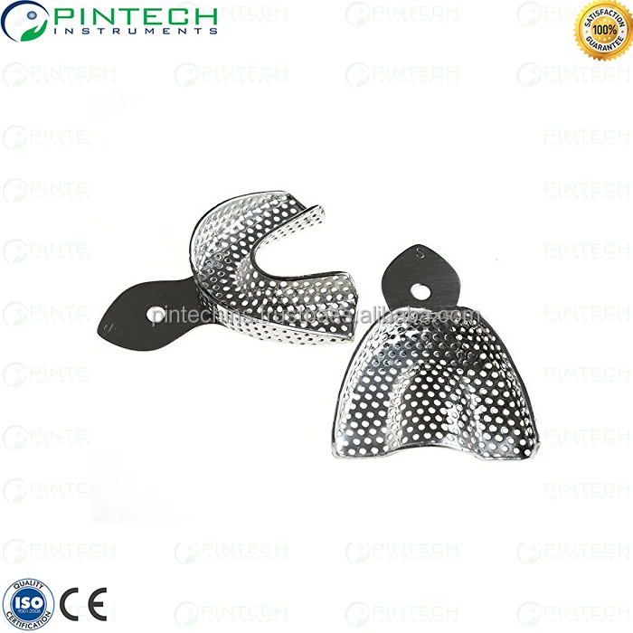 Dental Impression Trays Set of 6 Stainless Steel Perforated Autoclavable
