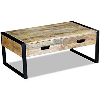 PREMIUM INDUSTRIAL FURNITURE COFFEE TABLE WOODEN METAL OFFICE TABLETOP COFFEE TABLE