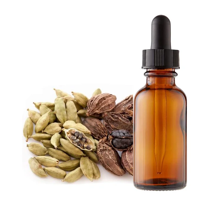 Korea Aroma grade 100% Pure Cardamom Essential Oil in Customized 5ml bottle Packaging blue green bottle with metal dropper