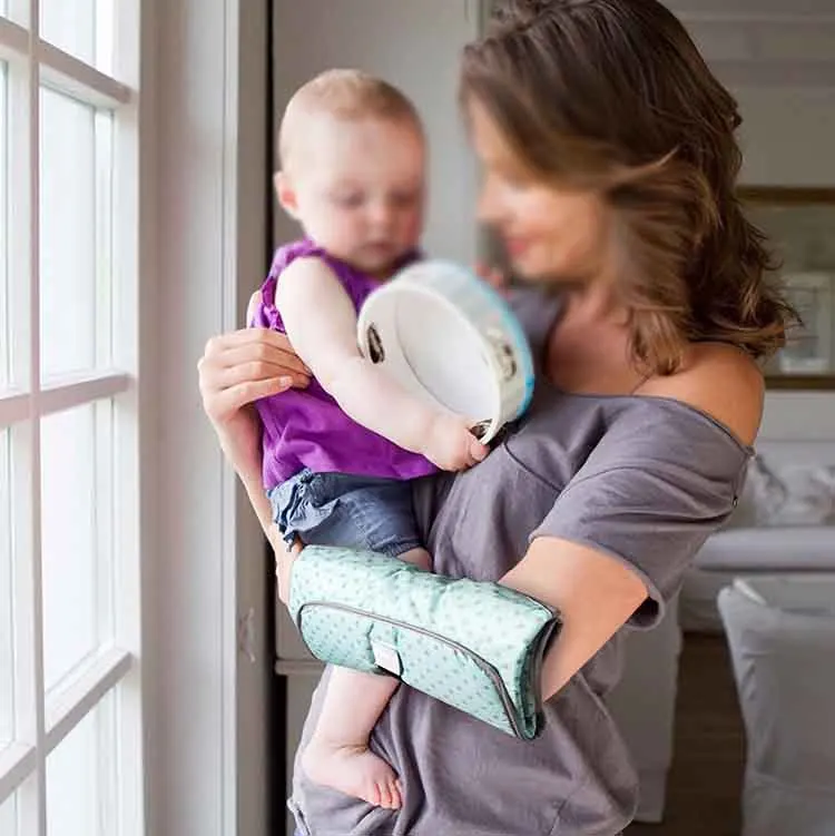 Foldable Waterproof  Lightweight Travel Home Portable Diaper Changing Mat With Pockets