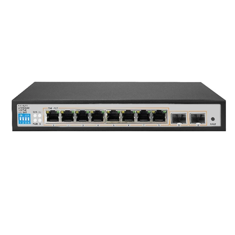 Лидер продаж 10/100/1000M 8 портов PoE коммутатор Gigabit Ethernet управляемый умный переключатель
