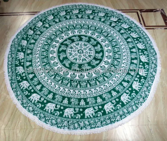Indian mandala Round ethnic decorative Hippie Beach Throw picnic Towel Gypsy Yoga Tapestry Mandala Wall Hanging art