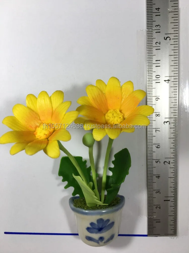 Refrigerator Fridge magnet  Decorative , gift Mini  Flowers in pot handcraft Thailand