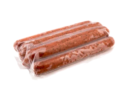 
Meat food vacuum pack of smoked frozen hot dog Bavarian sausages 