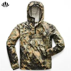 2020 Spring New Line Custom Logo Workout Side Zip Men Crew Run Wind Hooded Anorak with Chest Pocket Camo Male Windbreaker Jacket