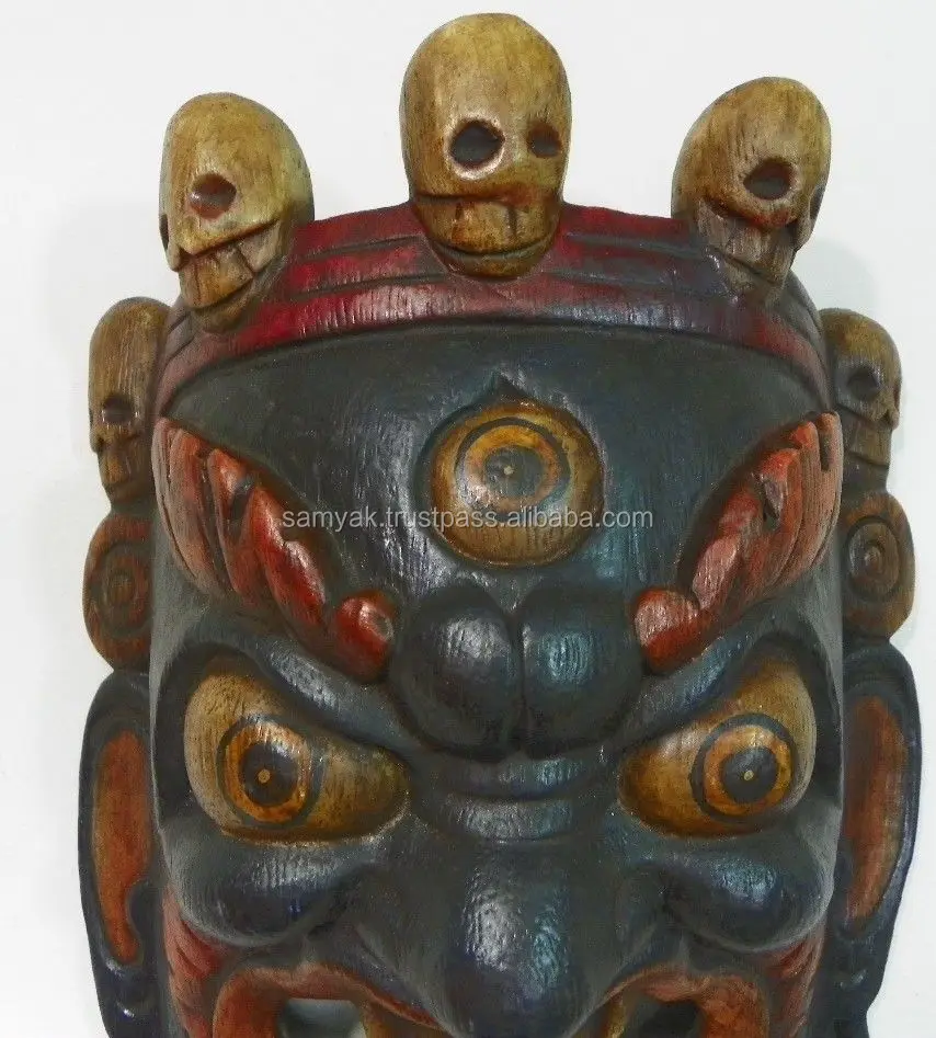 God Bhairab Mahakal Wall Hanging Hand Crafted Wooden Mask|Made In Nepal | item | Gift set|