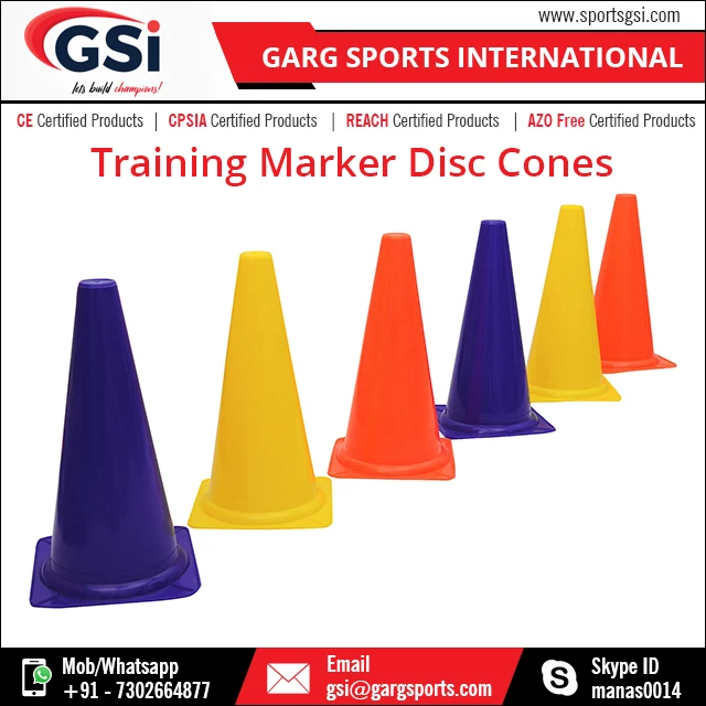 High Quality PVC Agility Marker Cones PE Material for Outdoor Soccer Fitness Training at Wholesale Price