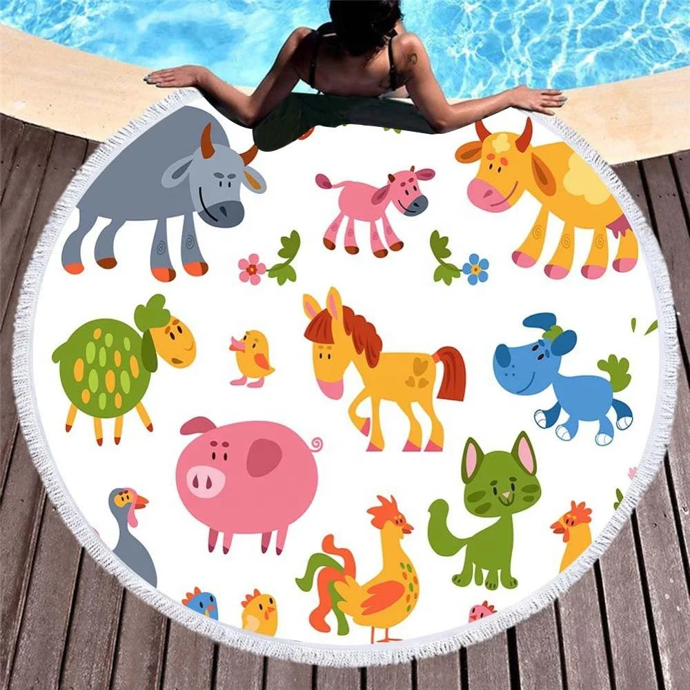 
Custom made round microfiber beach towel dropshipping 