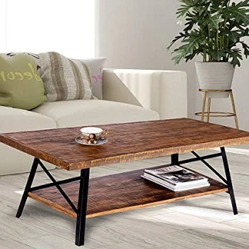 PREMIUM INDUSTRIAL FURNITURE COFFEE TABLE WOODEN METAL OFFICE TABLETOP COFFEE TABLE